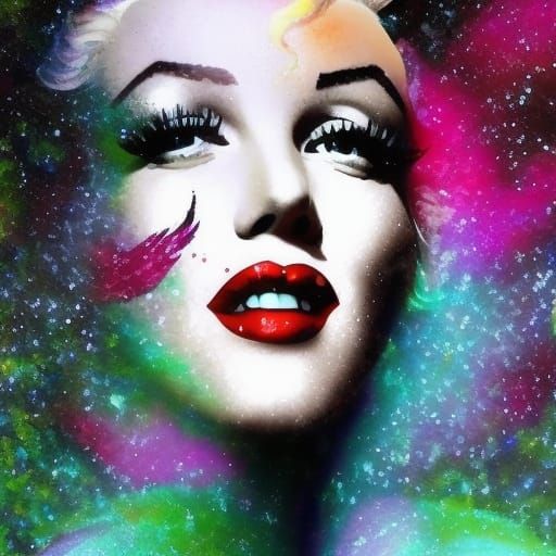 Glamorous Woman with Black Hair in Anime Style