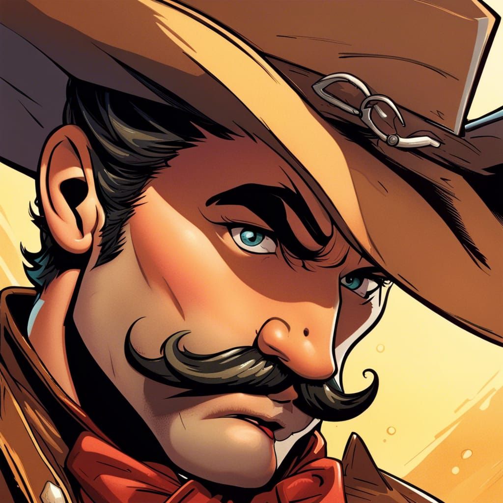 Gaston as Cowboy in Comic Book Art Style