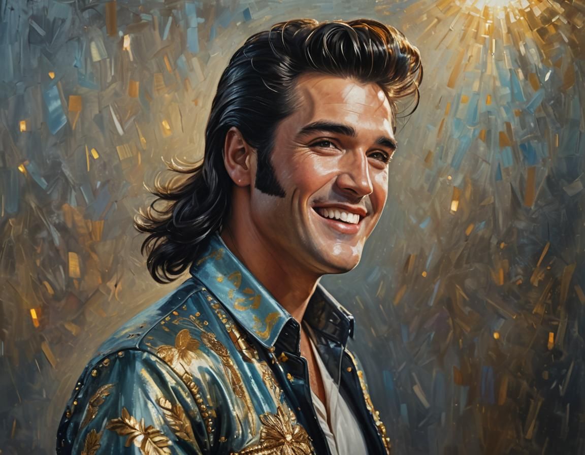 Only change hair into Elvis hair style . Same face.