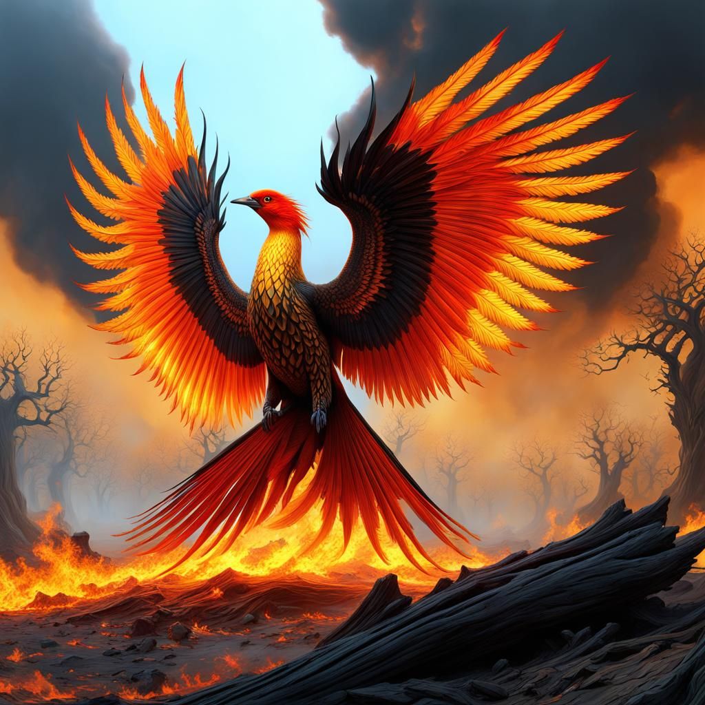 Phoenix Rising: A Hyperdetailed Fantasy Art Render