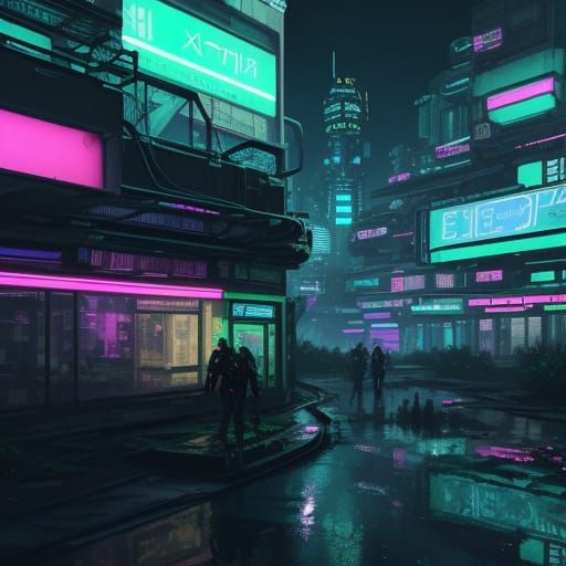Cyberpunk Split Screen: Ruin and Utopia in Neon