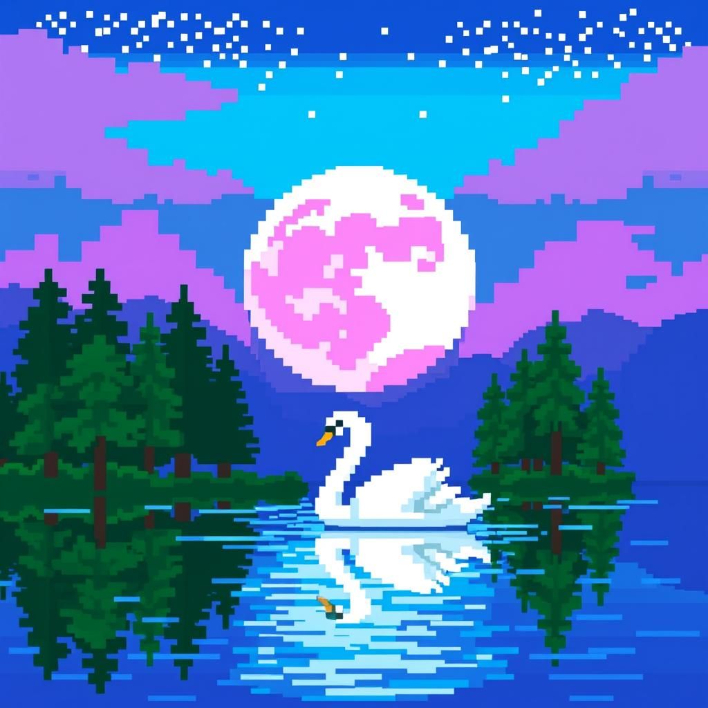 pixel swan