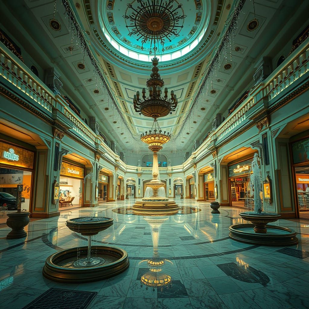 Enchanted Luxury Mall in Deserted Opulence