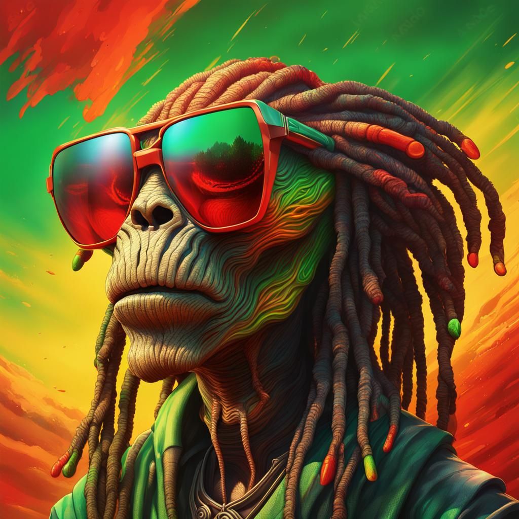 Hyperrealistic Rasta Alien with Attitude