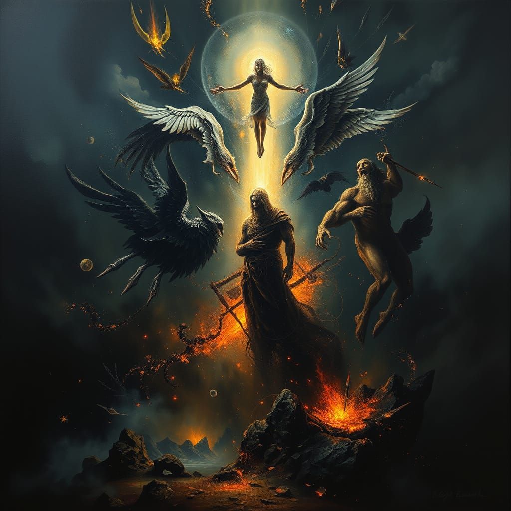 Cosmic Philosophical Concept Oil Painting in Greg Rutkowski ...