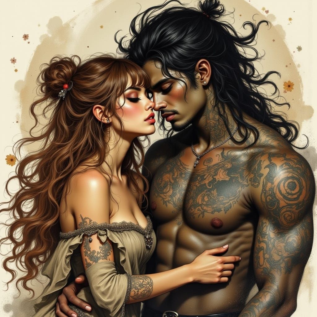 Ethereal Faerie Couple in Dark Fantasy Digital Art