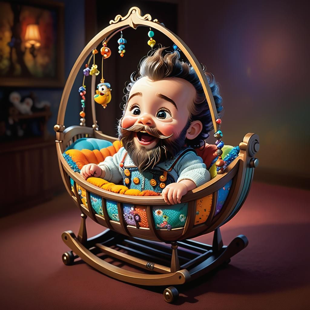The Chuckling Cherub: A Whimsical Tale of Baby Beards and Gi...