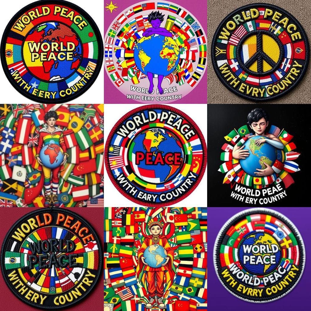 Vibrant Unisex Patch Celebrating Global Unity with Every Cou...