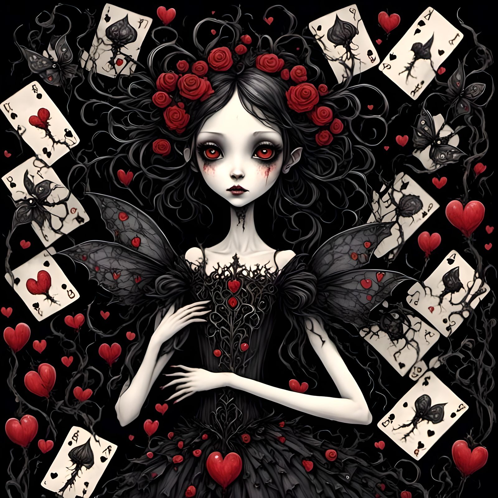 Gothic Deck of Cards in Ornate Dark Art