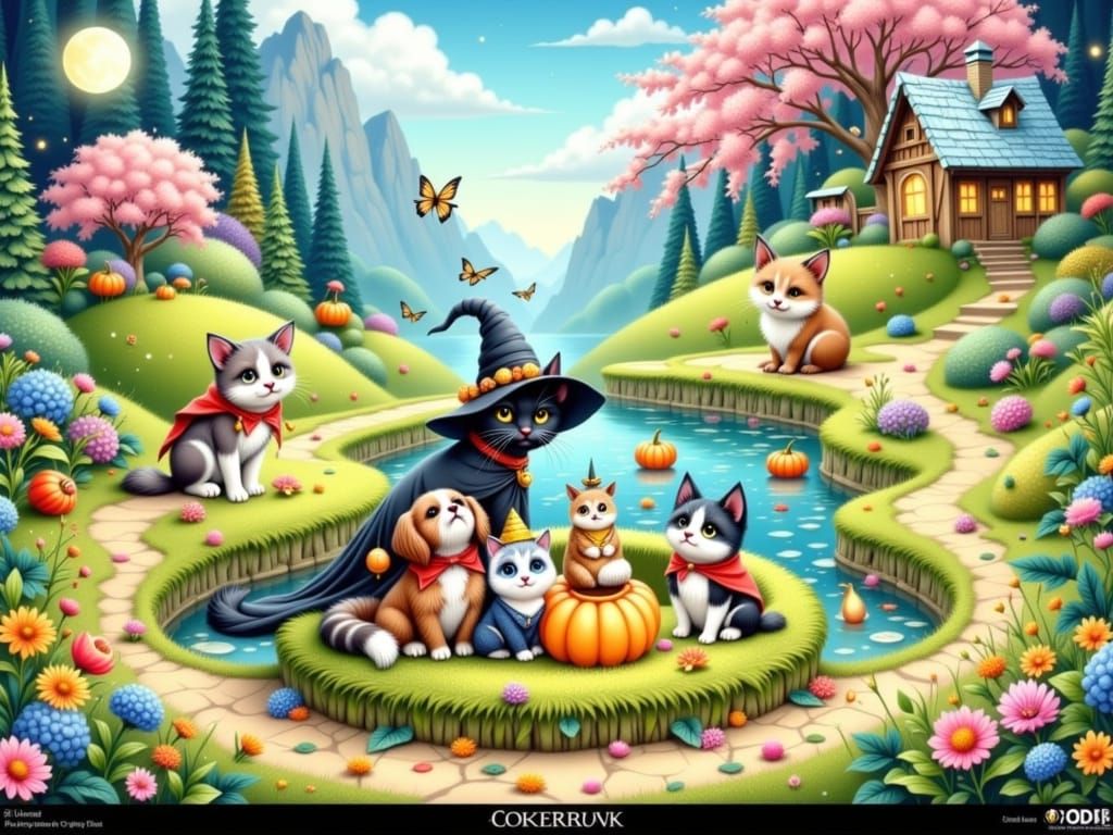 Halloween cats and dogs