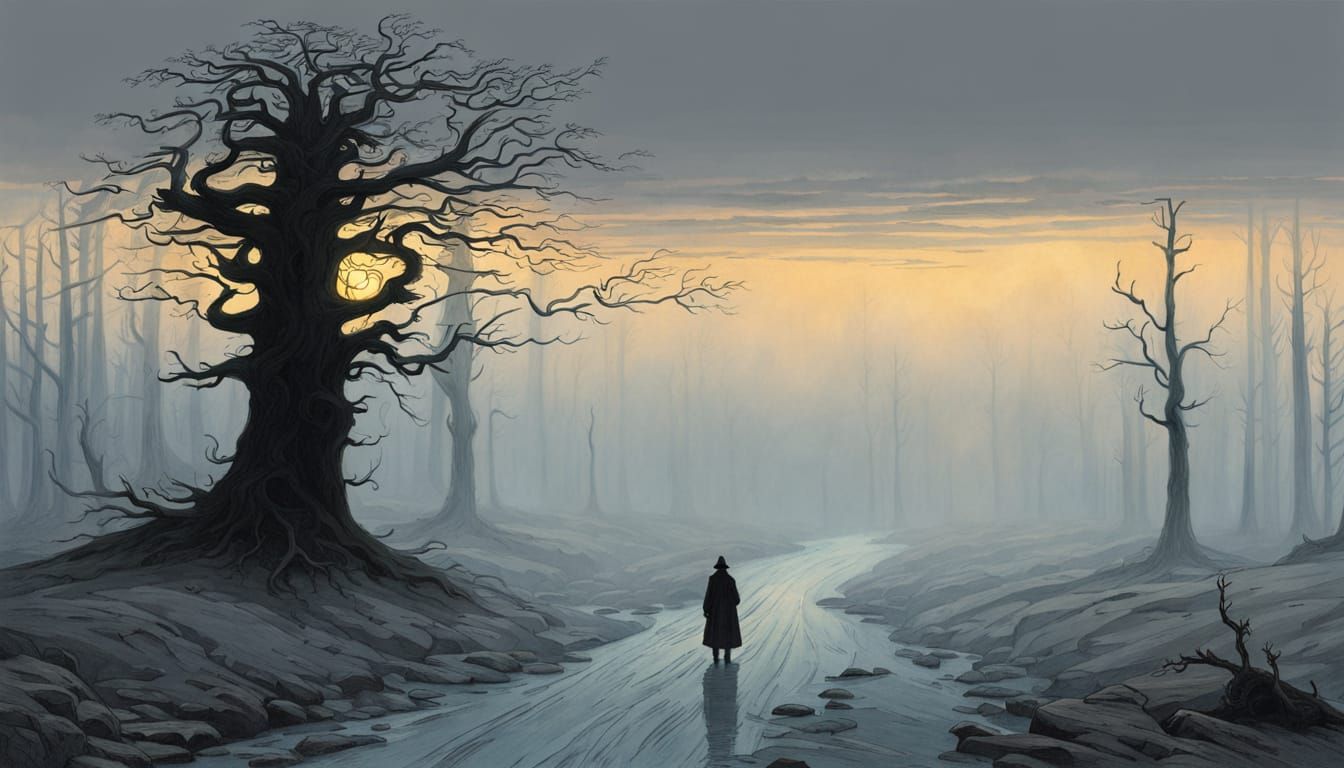 Misty Moor Figure in Dark Fantasy Art