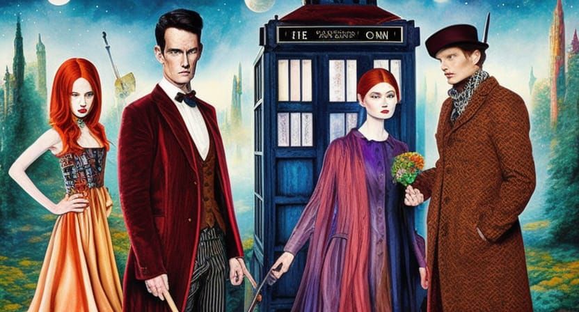 Dr Who, Amy Pond, and Van Gough: Gothic Ink Painting
