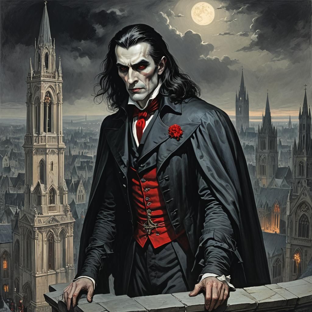 Count Dracula: Lord of Vampires in Gothic Horror Style