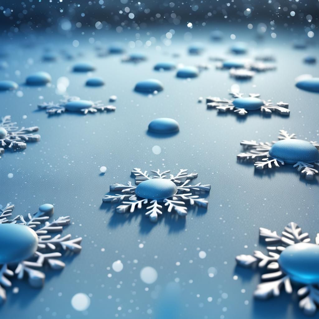 Animal Tracks in Snow with Glitter: 3D Digital Art