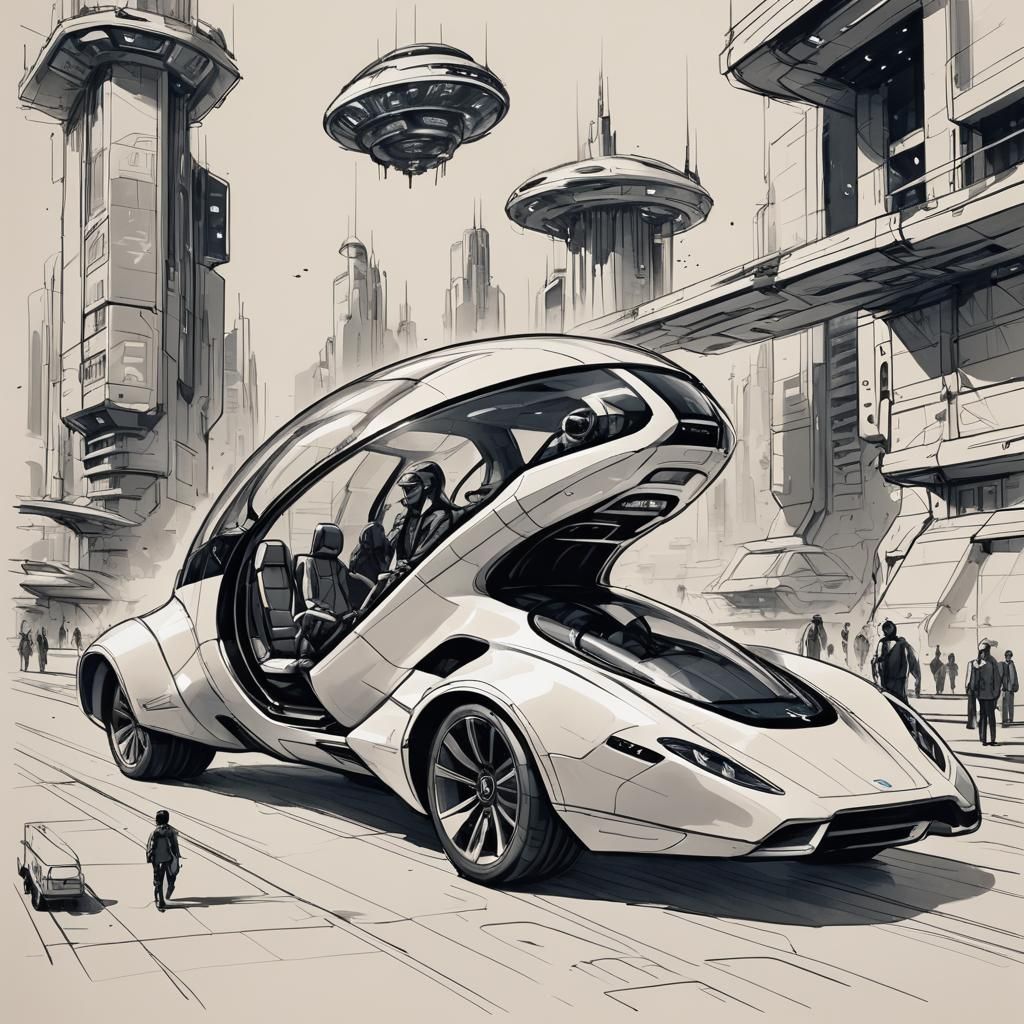 illustration concept for a mode of transport of the year 606...