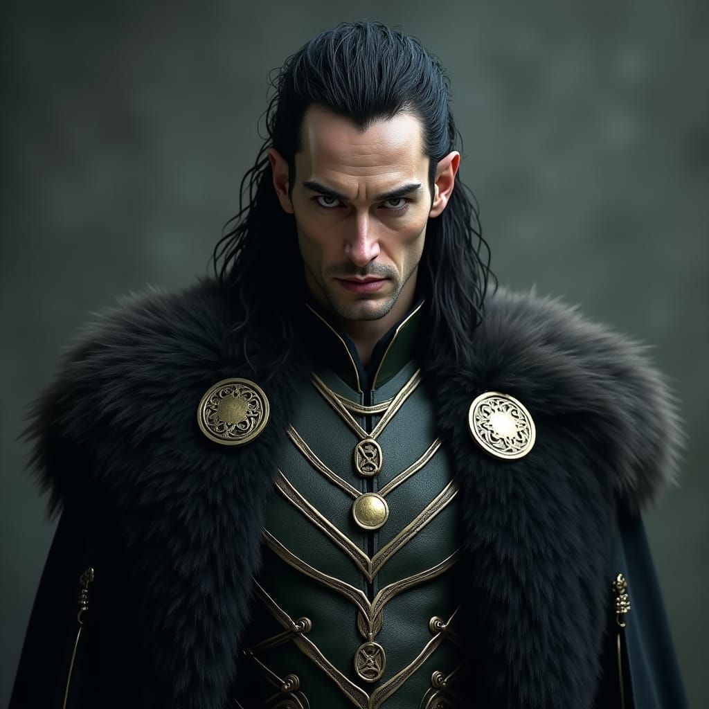 Portrait of he norse god Loki