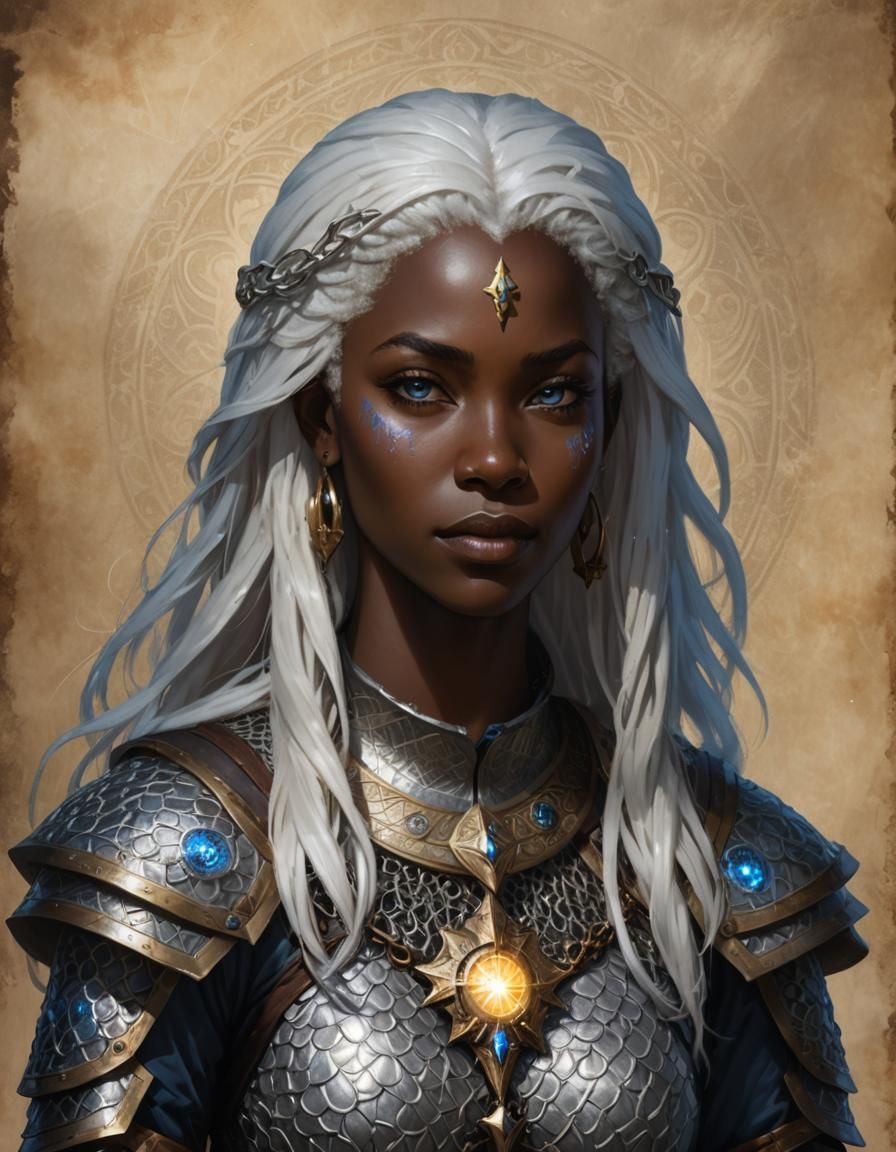 African Female Cleric of Light Concept Art