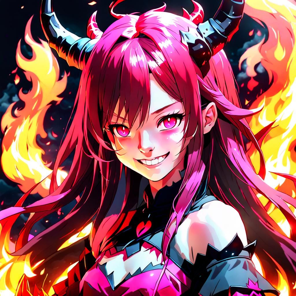 Sultry Demon Princess in Fiery Hues