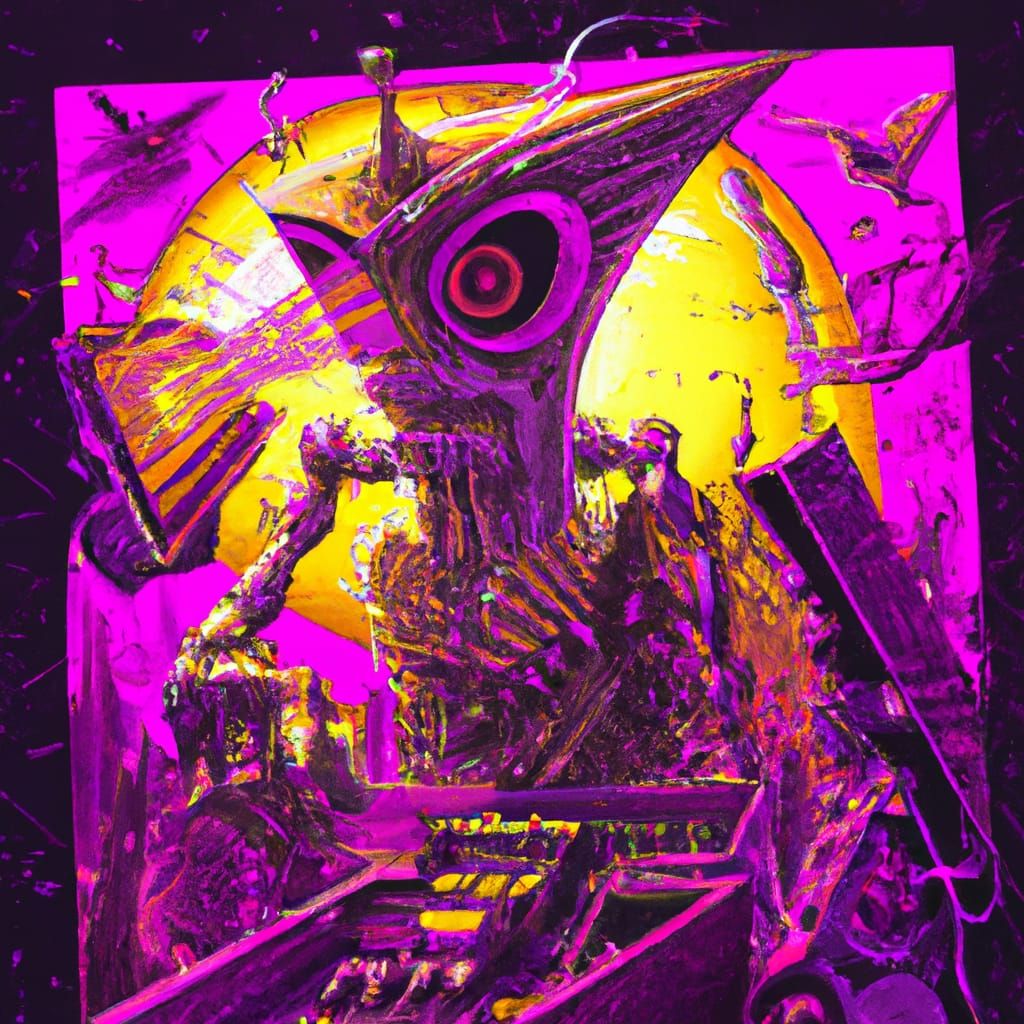 Sand Wizard in Expressionist Solarpunk Woodcut Style