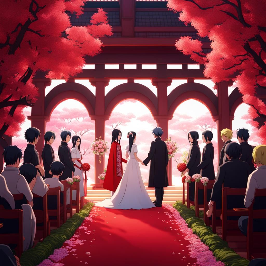 Sarada and Boruto's Wedding Day: A Digital Painting