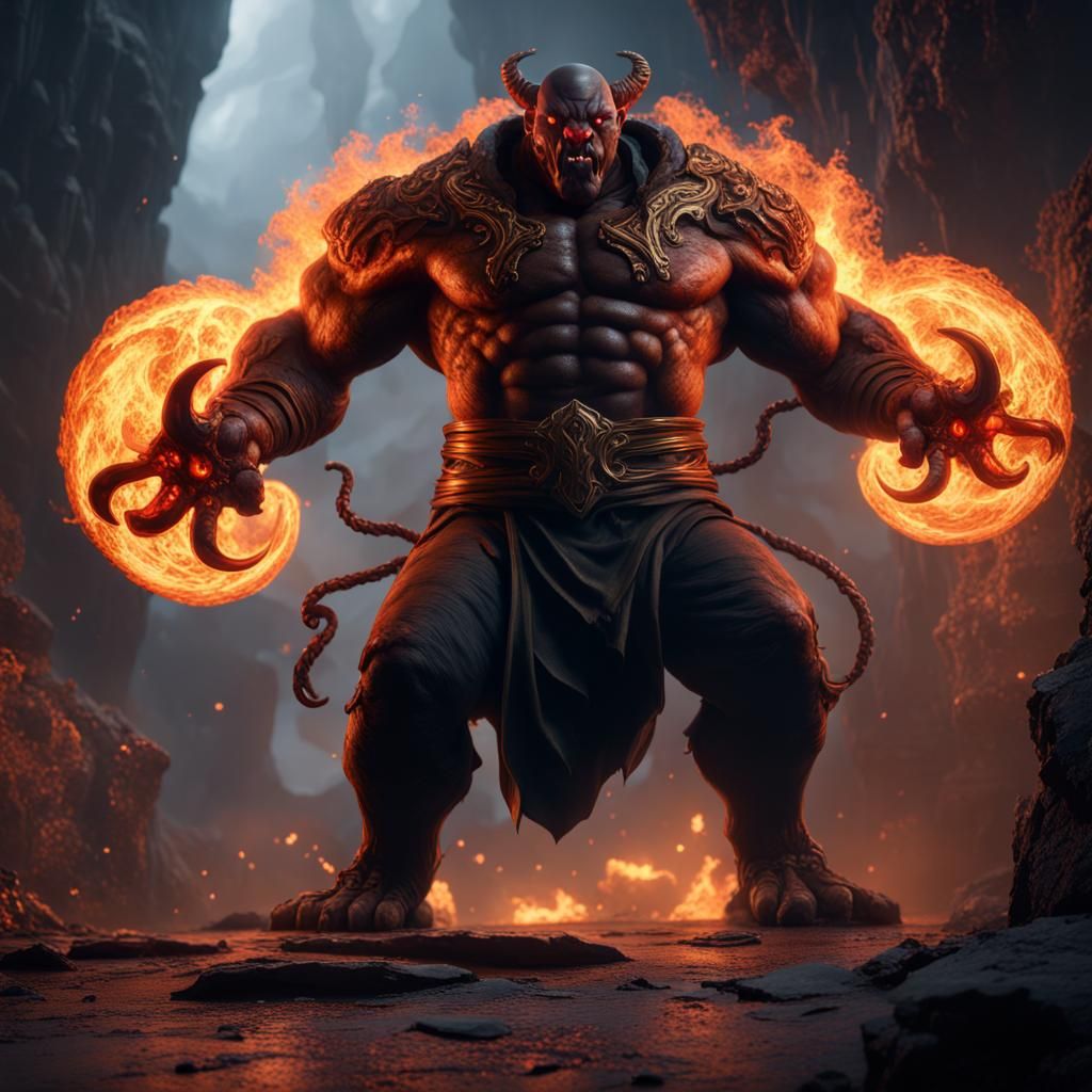 Detailed Balrog Matte Painting in Deep Color