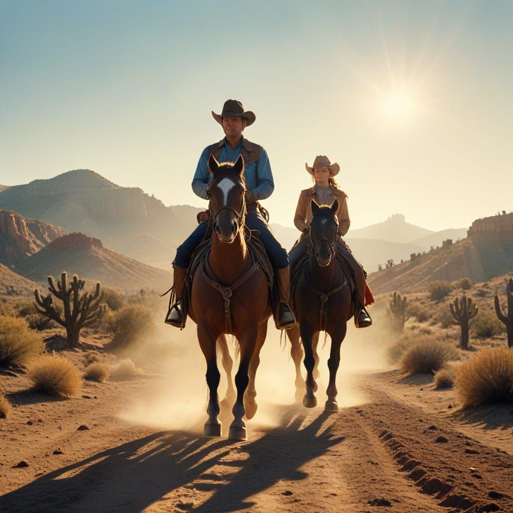 Roy Rogers and Dale Evans: Western Film Still