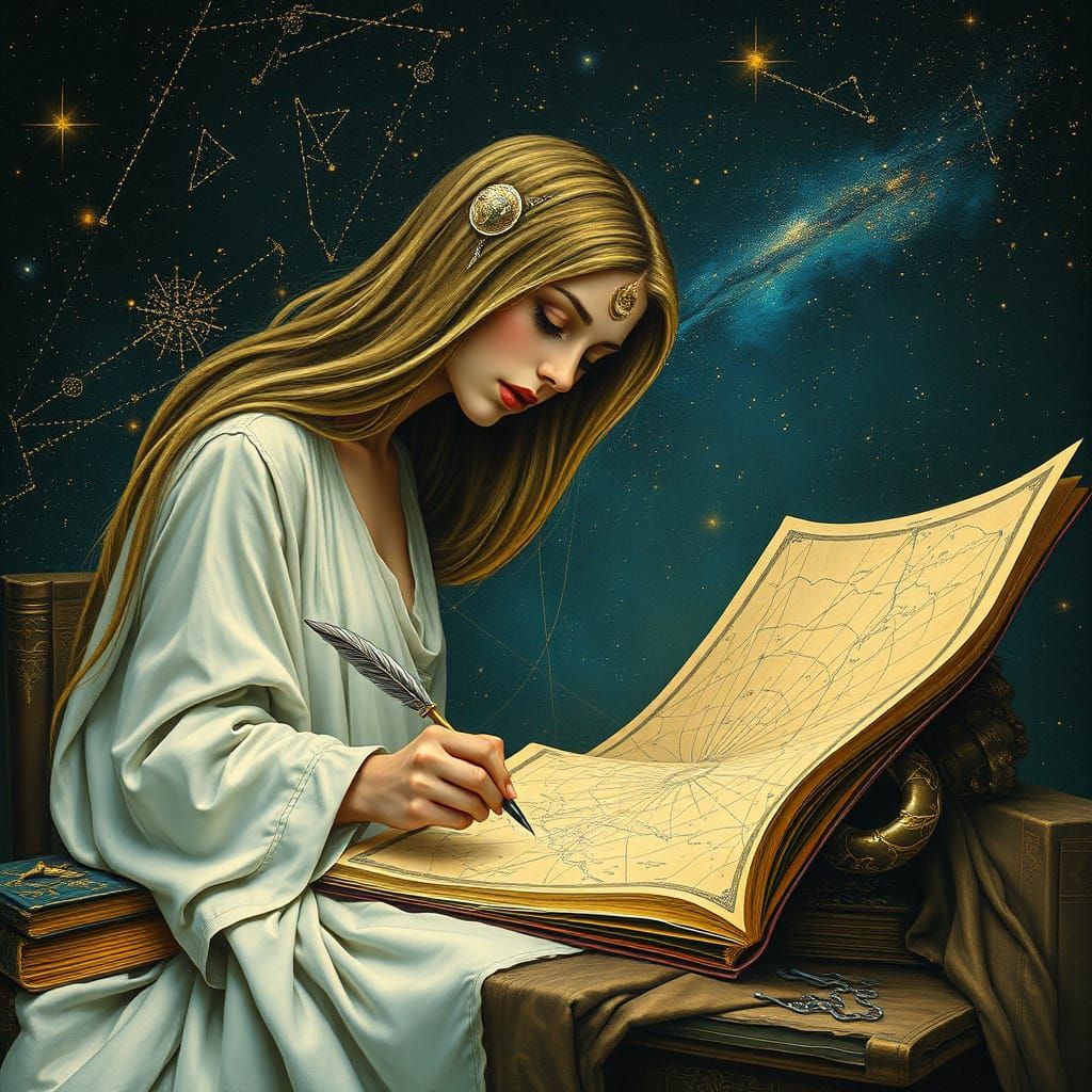 Celestial Cartographer Charts Constellations in Surreal Libr...