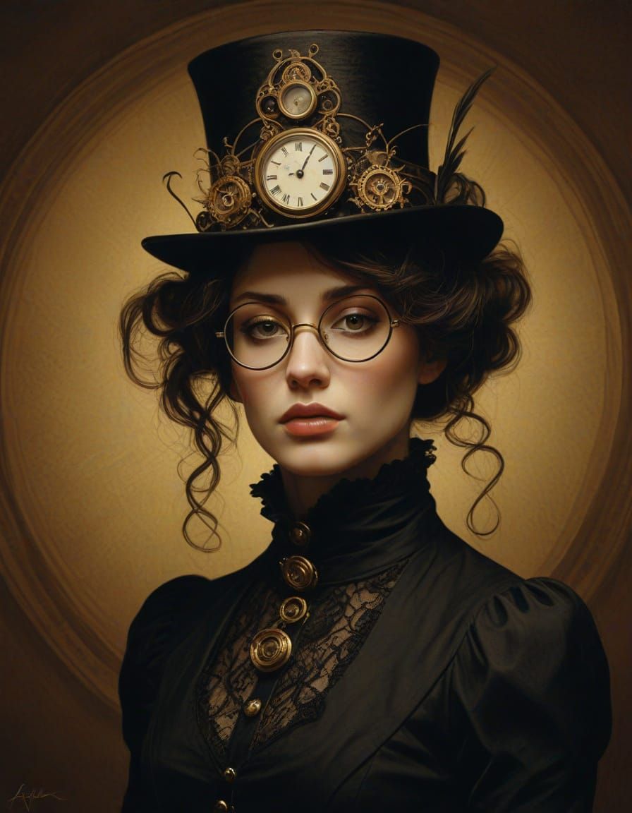 Steampunk Portrait in Whimsical Victorian Style