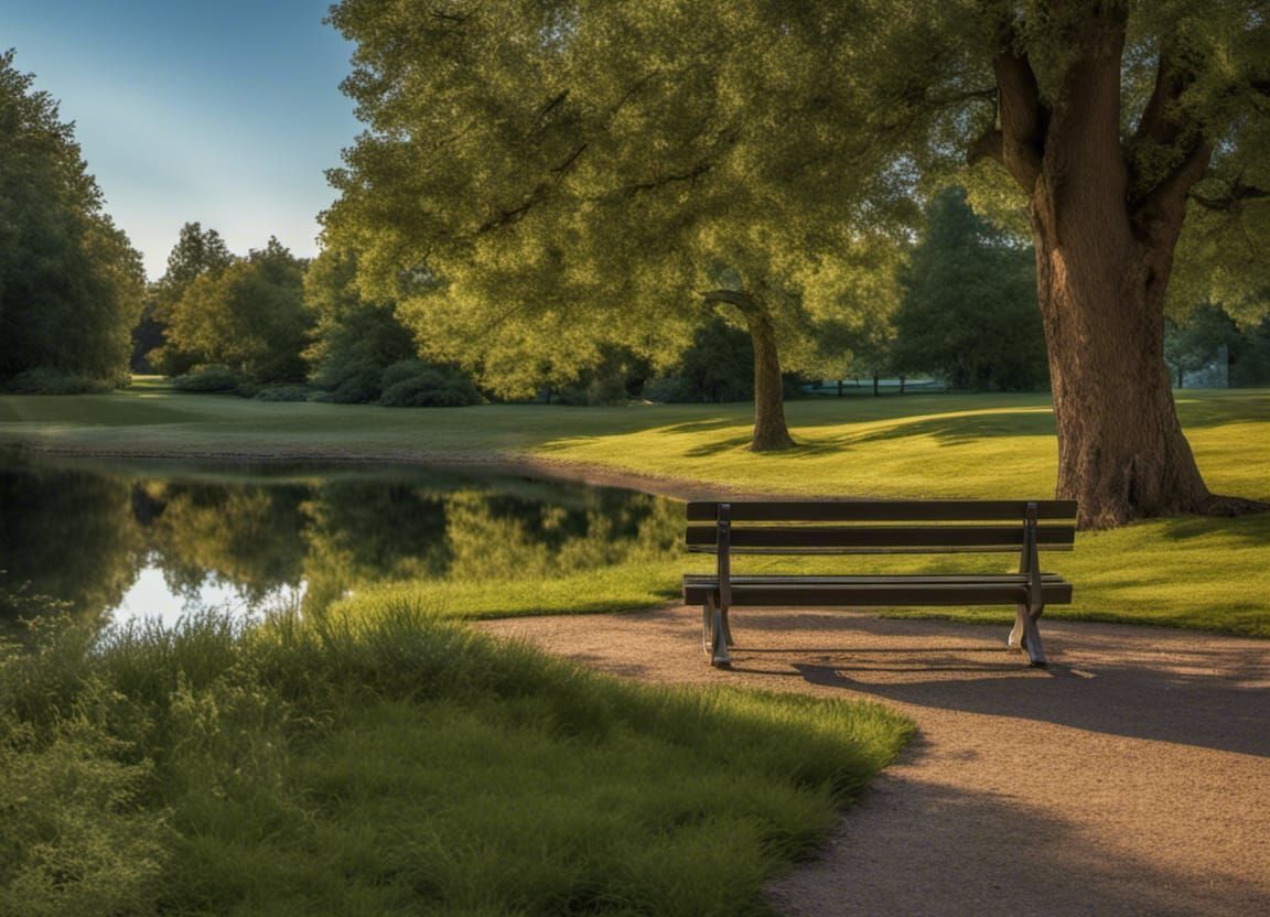 Summer Evening Park Scene in Hyperrealistic HDR