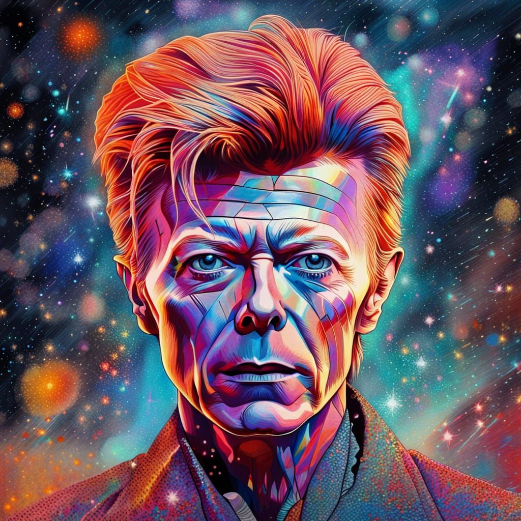 David Bowie: Holographic Astral Cosmic Illustration