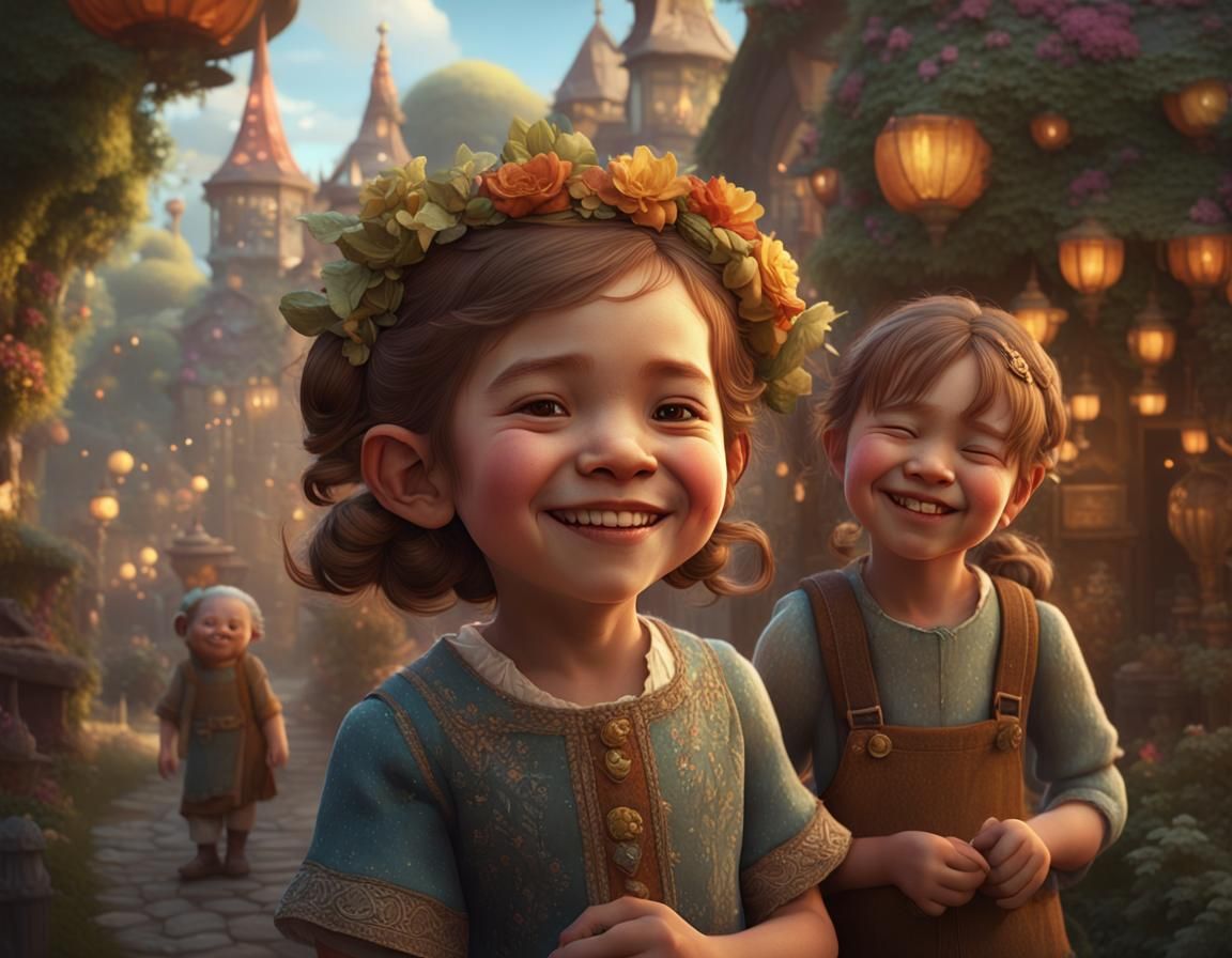 Adorable Siblings Portrait in Fantasy Concept Art