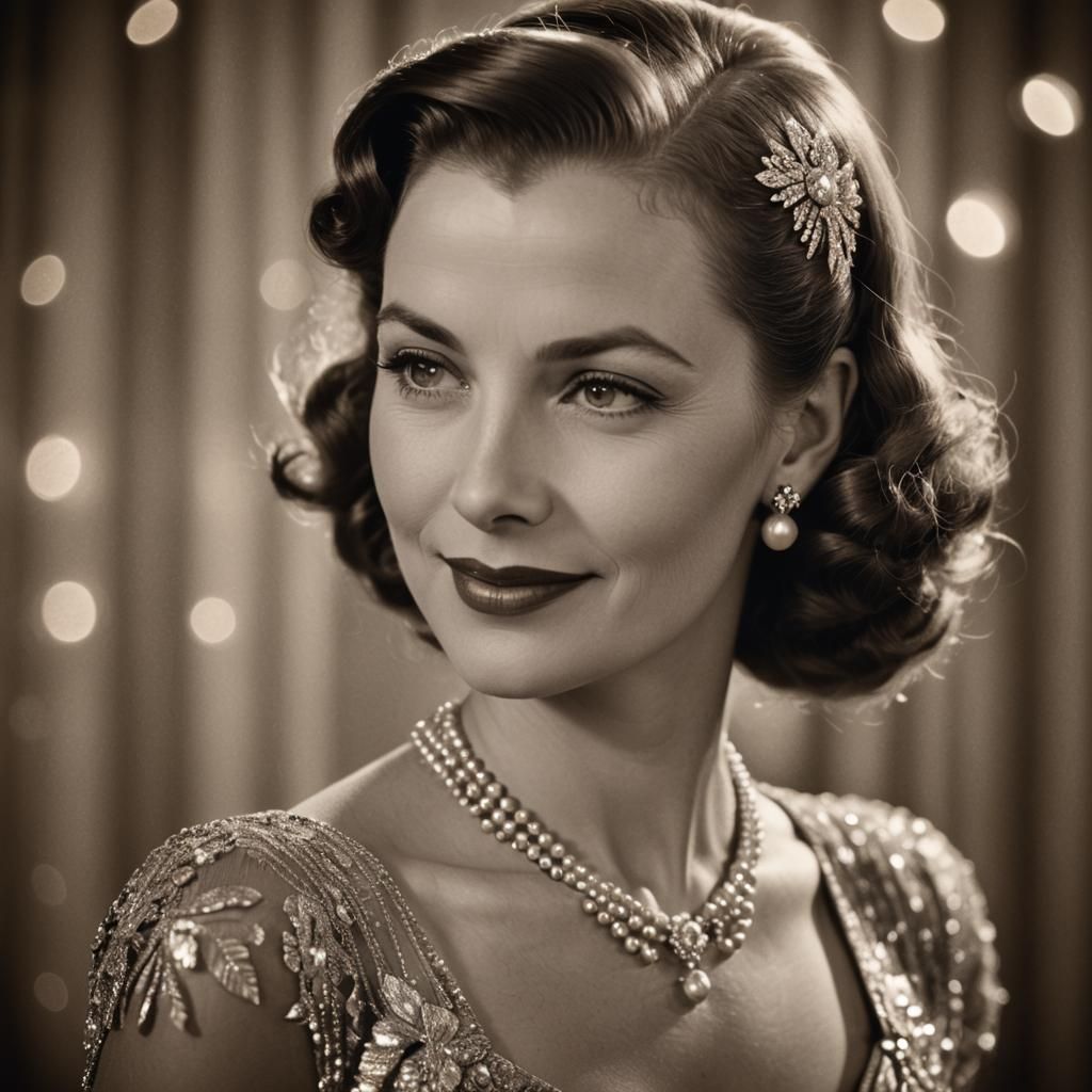 Glamorous Woman in Old Hollywood Style Portrait