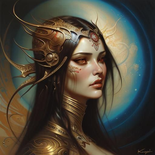 Elegant Woman Portrait Inspired by Karol Bak