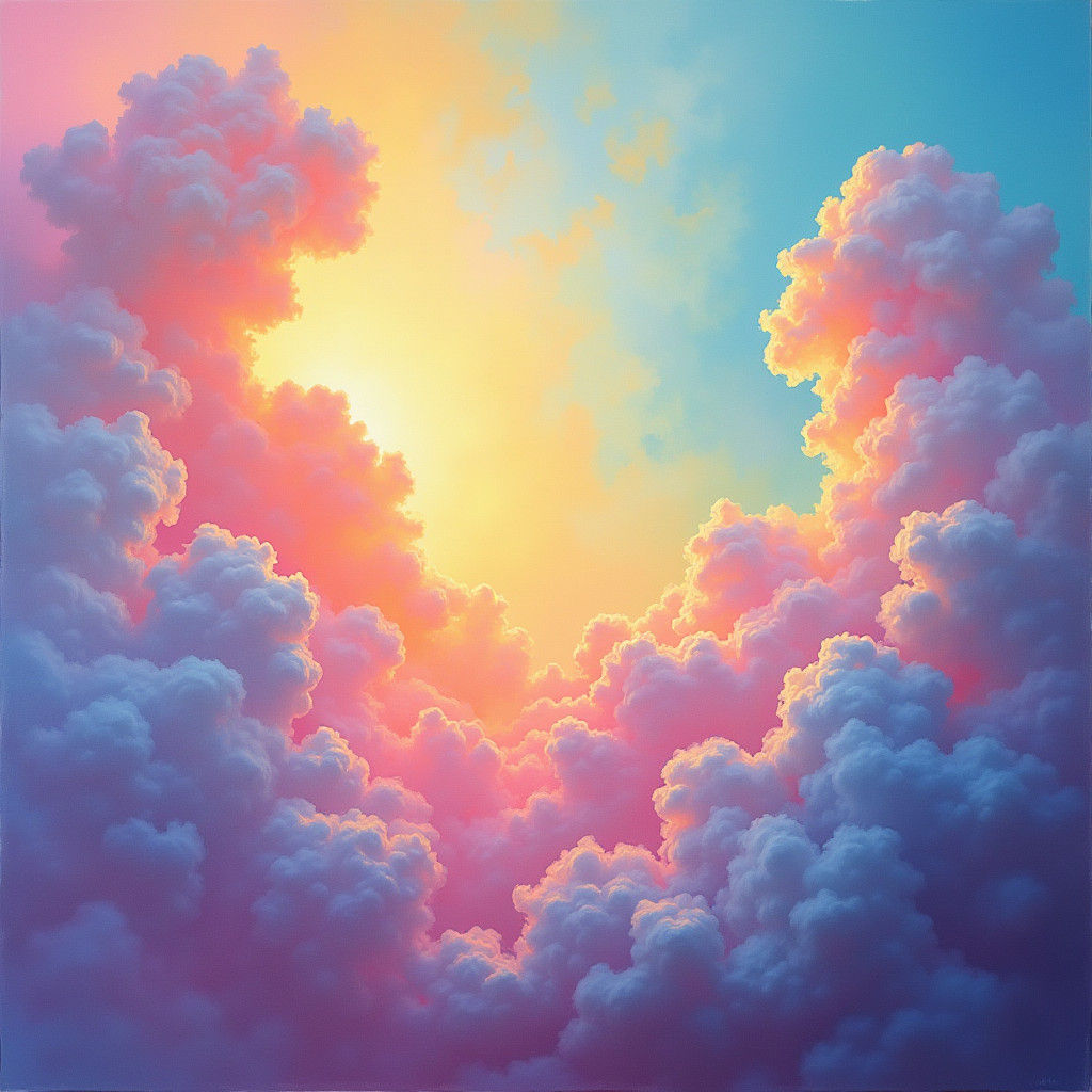 Ethereal Rainbow Prism Art: Abstract Expressionism