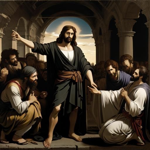 Jesus' Resurrection in Caravaggio Style