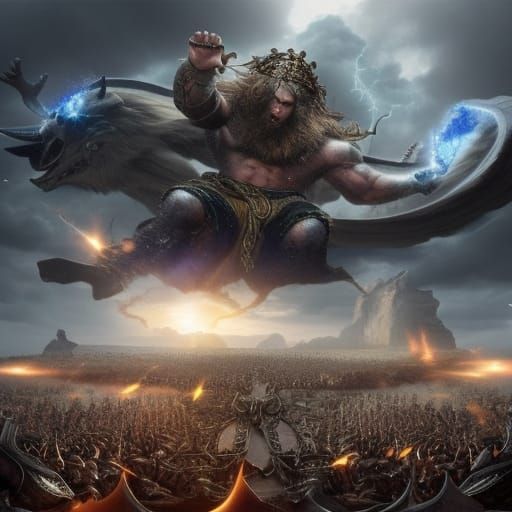 Epic Battle of Gods: Digital Matte Painting