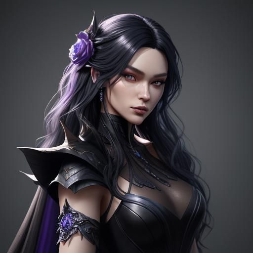 Vampire-Fairy Portrait in Hyperdetailed Digital Art