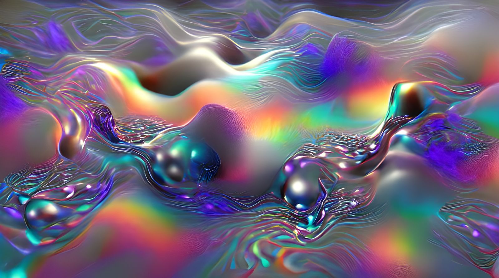Iridescent Holographic Liquid Dream Artstation Trend
