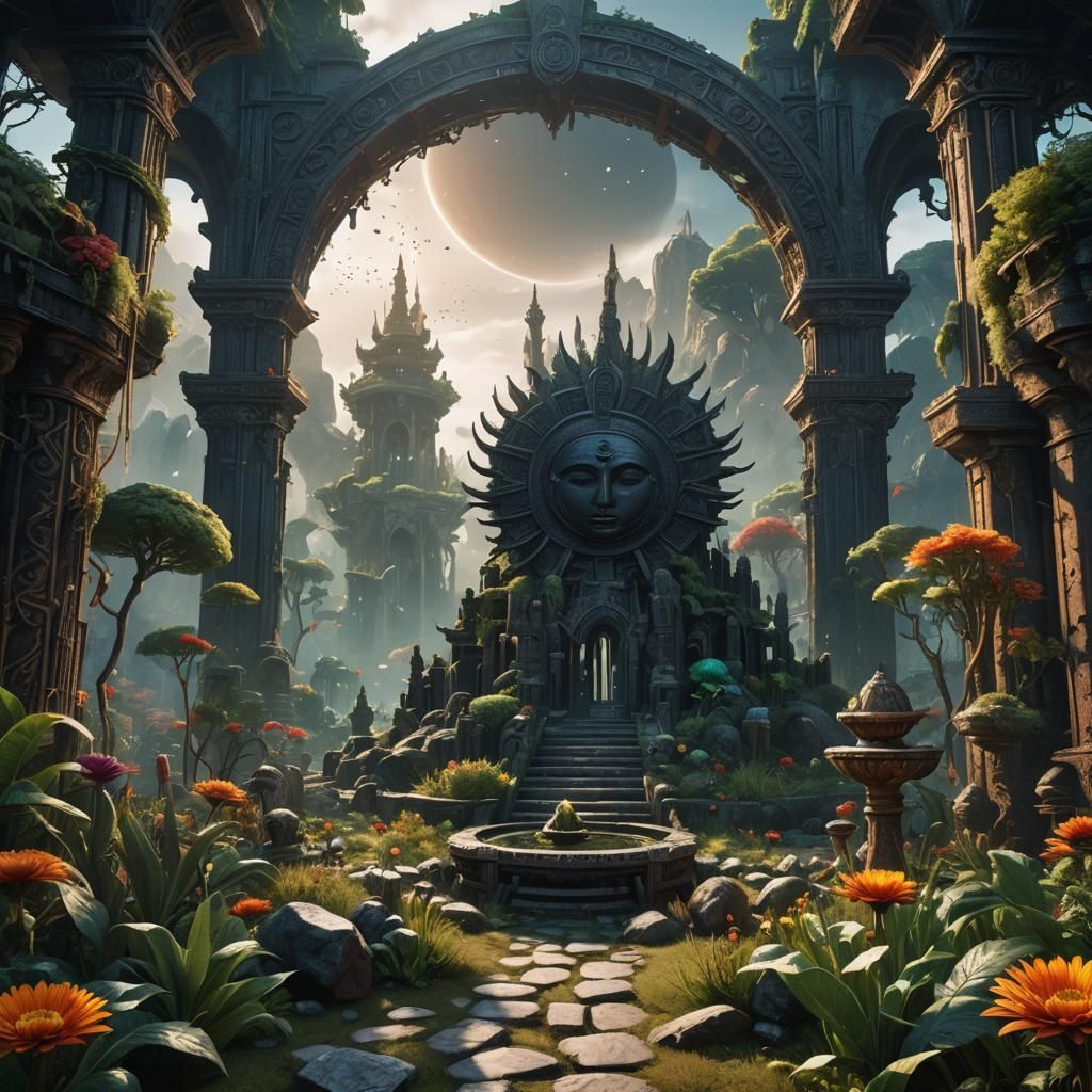 Mystical Garden of the Black Sun in Unreal Engine