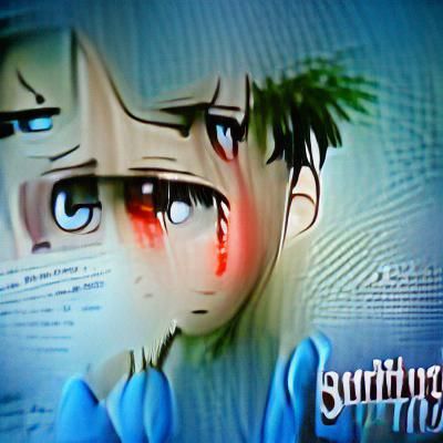 Anime Character Expressing Suffering