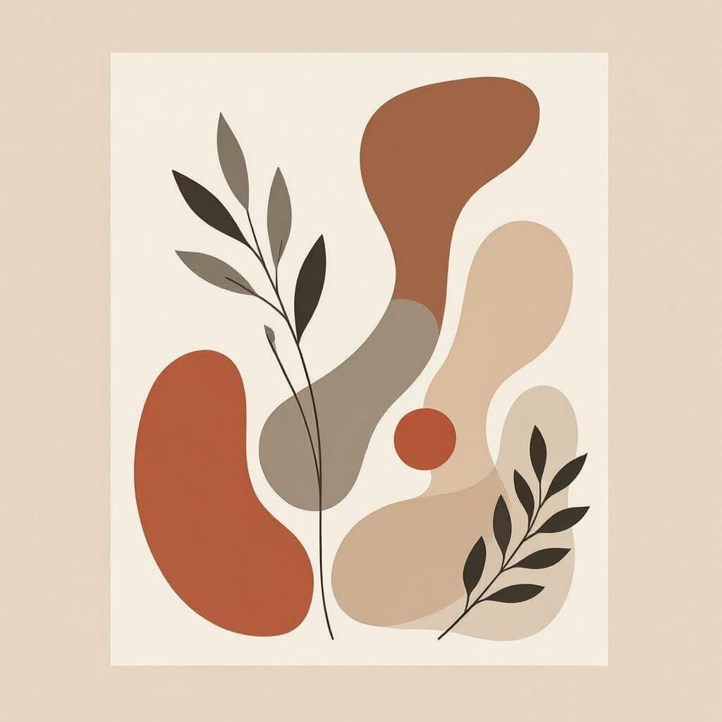 Minimalist Scandinavian Poster with Organic Shapes