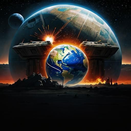 Earth's Destruction in Star Wars Style