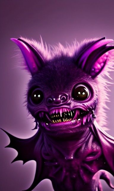 Hyper-Realistic Baby Zombie Bat with Fluffy Fur