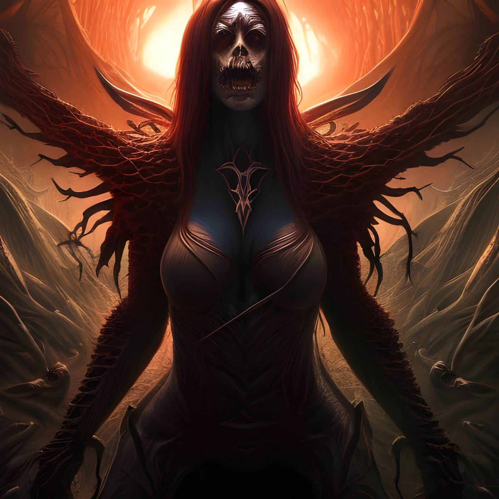 Ethereal Female Boogeyman Portrait in Dark Fantasy Art