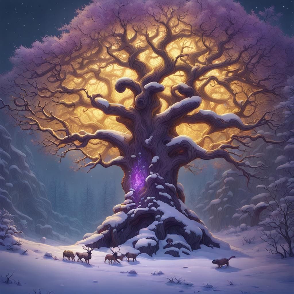 Winter Tree of Life: A Dark Fantasy Masterpiece
