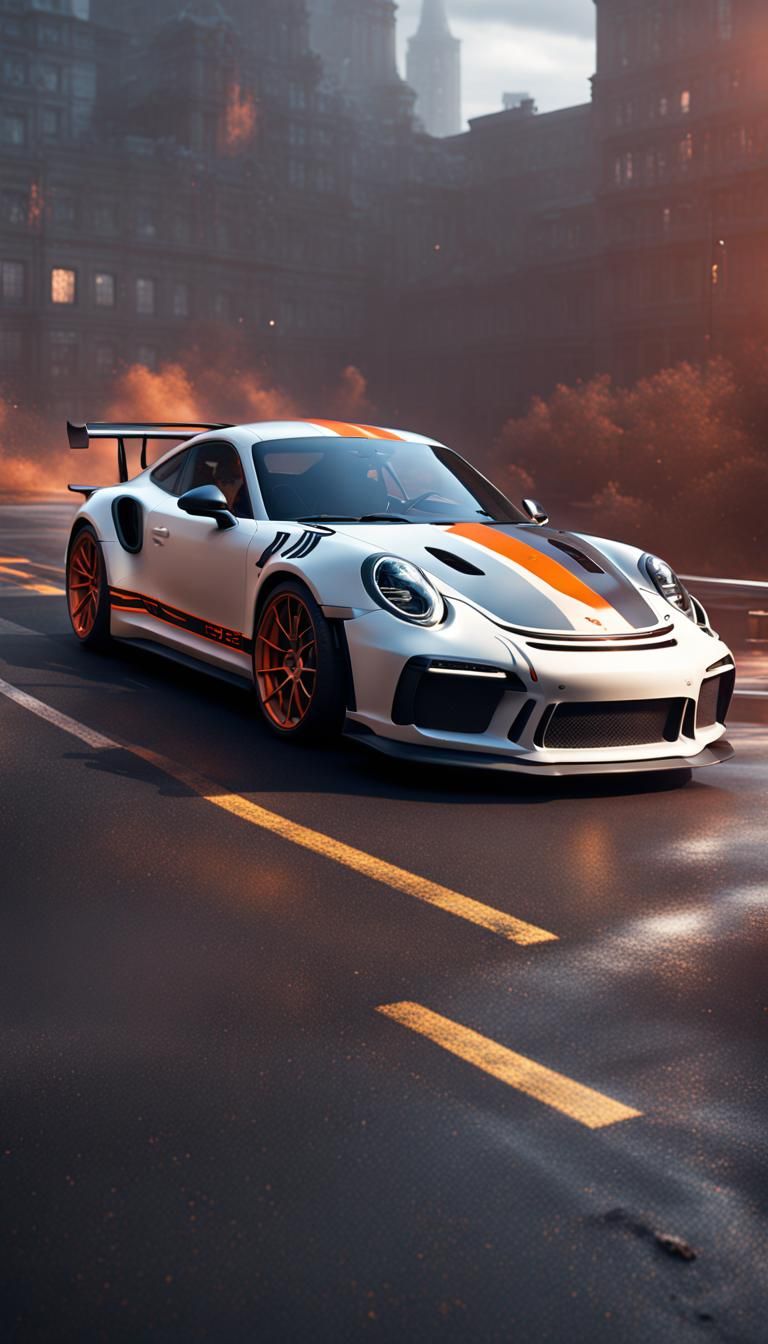 Modern Porsche 911 GT3 RS: Detailed Matte Painting