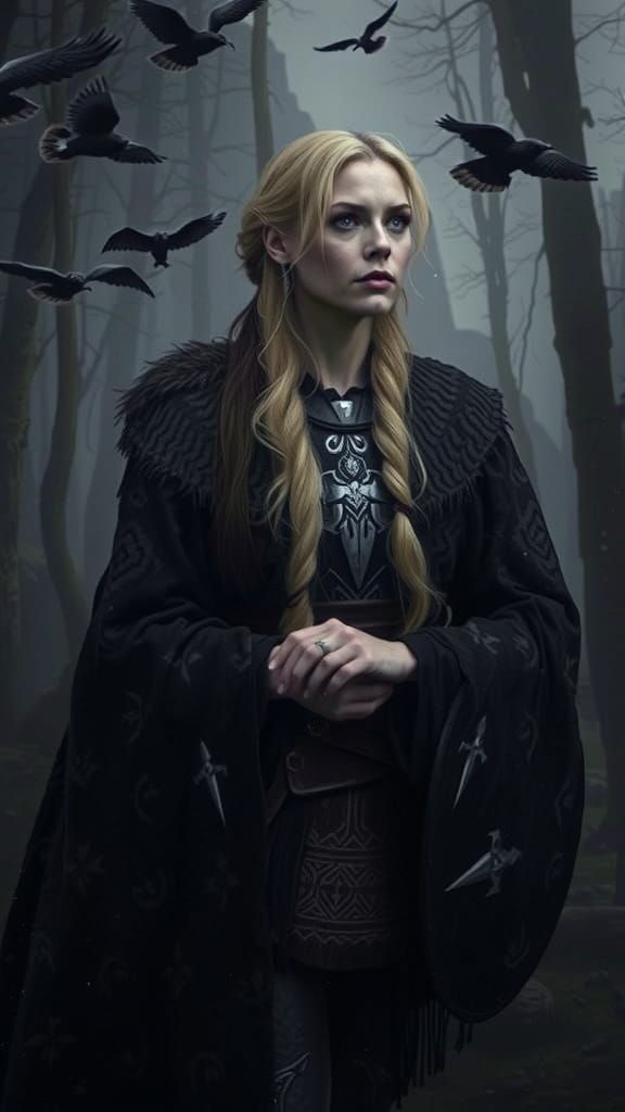 Viking Warrior Goddess on Fjord Coastline