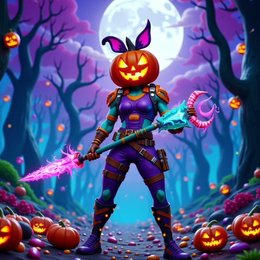 Fortnite Fighter in Whimsical Halloween Costume