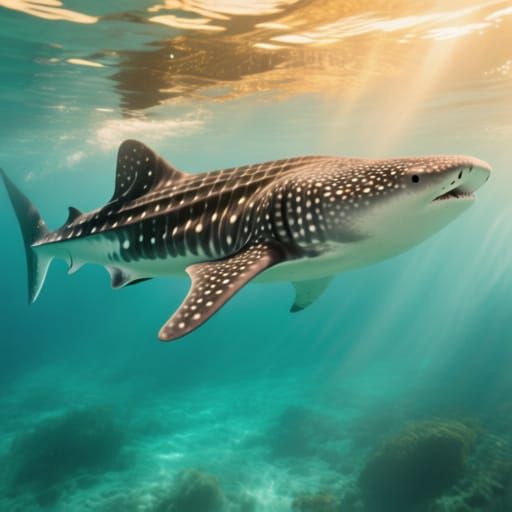 Whale Shark in Golden Hour Ocean Light