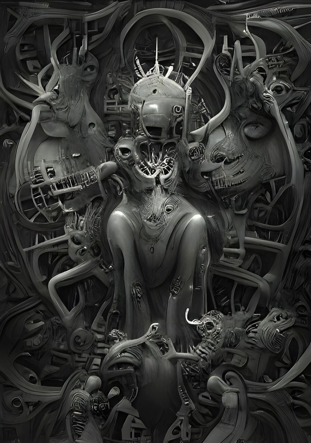 Steampunk Alien King in Botanical Wasteland